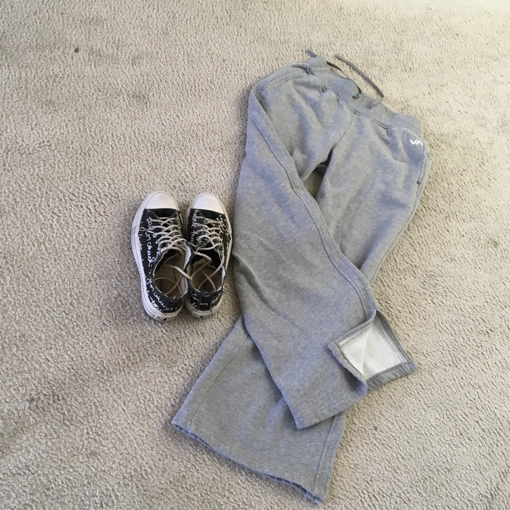 RVCA/ HEATHER GRAY”YUME”WIDE LEG JOGGER
